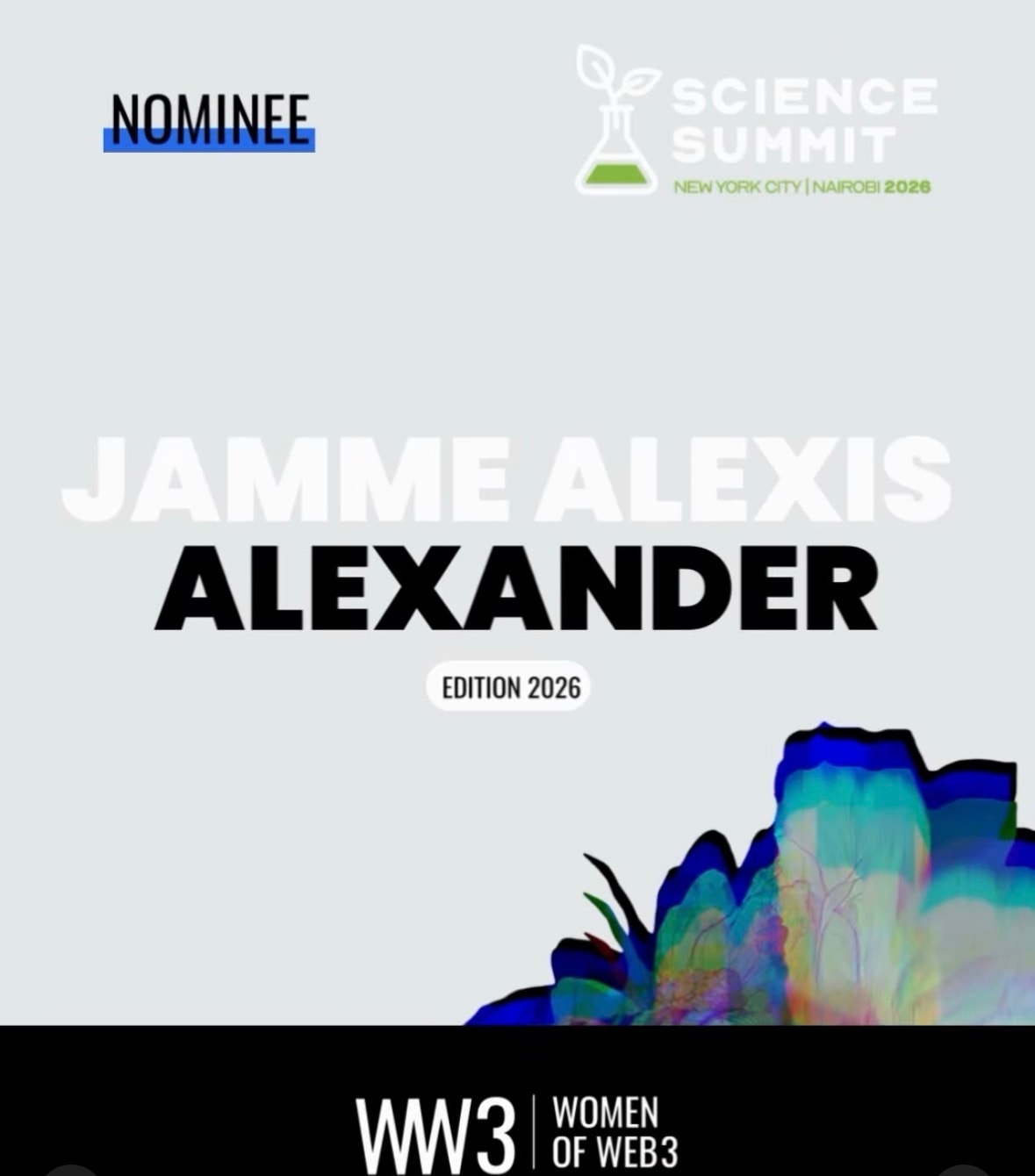 Jamme Alexis Alexander nominated as Science Summit Women of Web3 Edition 2026